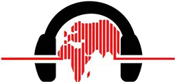 Kopfhörer und Europa und Afrika Karte darin